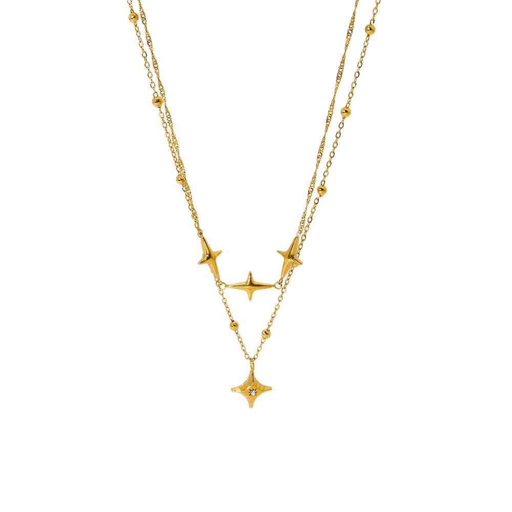 Simple Double-Layer Star Chain Necklace for Women h5Picture5