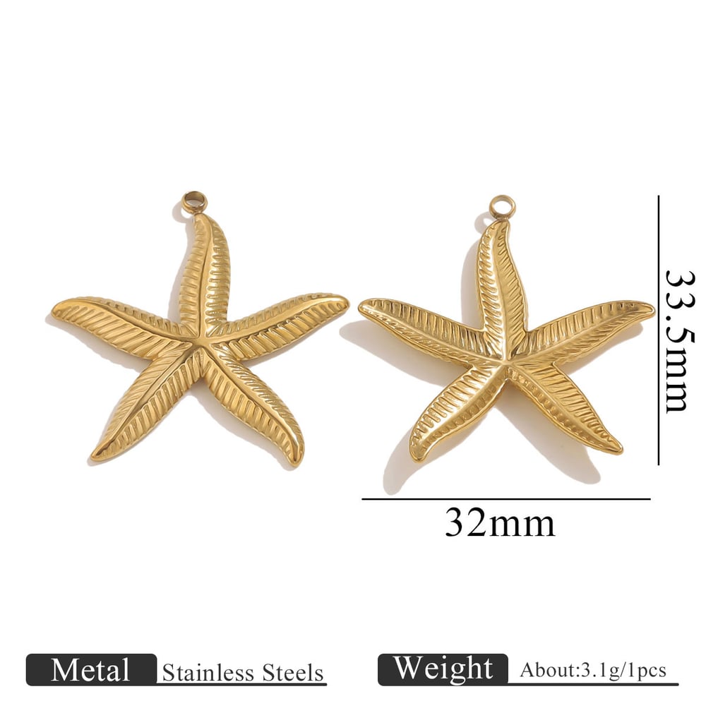 1 Parça Açıklama Kendin Yap Deniz Yıldızı Paslanmaz Çelik Kadın Kolye