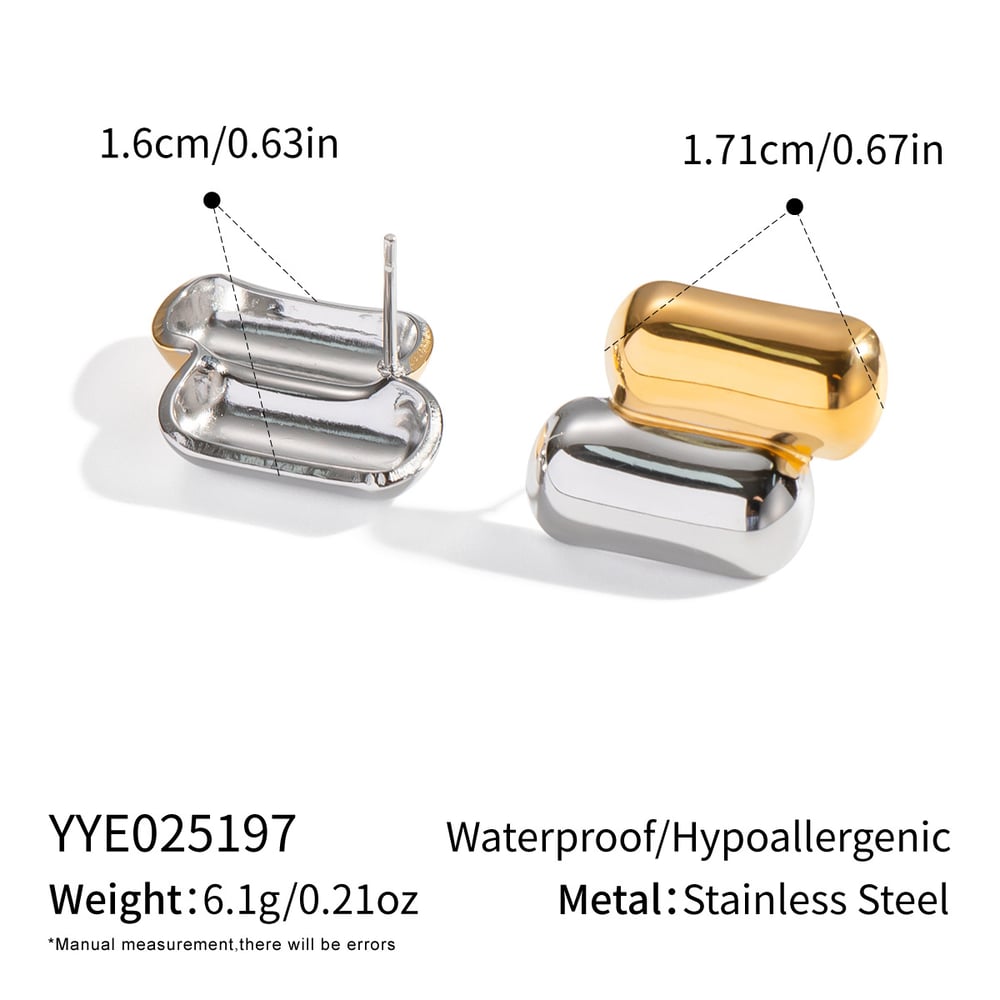 1 Çift Paslanmaz Çelik Karışık Renkli Küpe