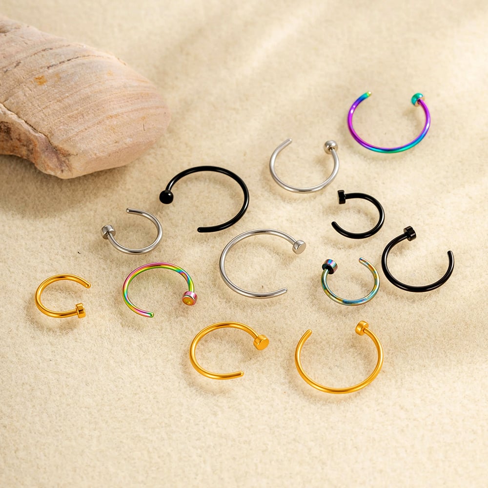 1 Piece Simple Series Simple Geometric Stainless Steel   Gold Color  Women's Nose Stud h5Picture4