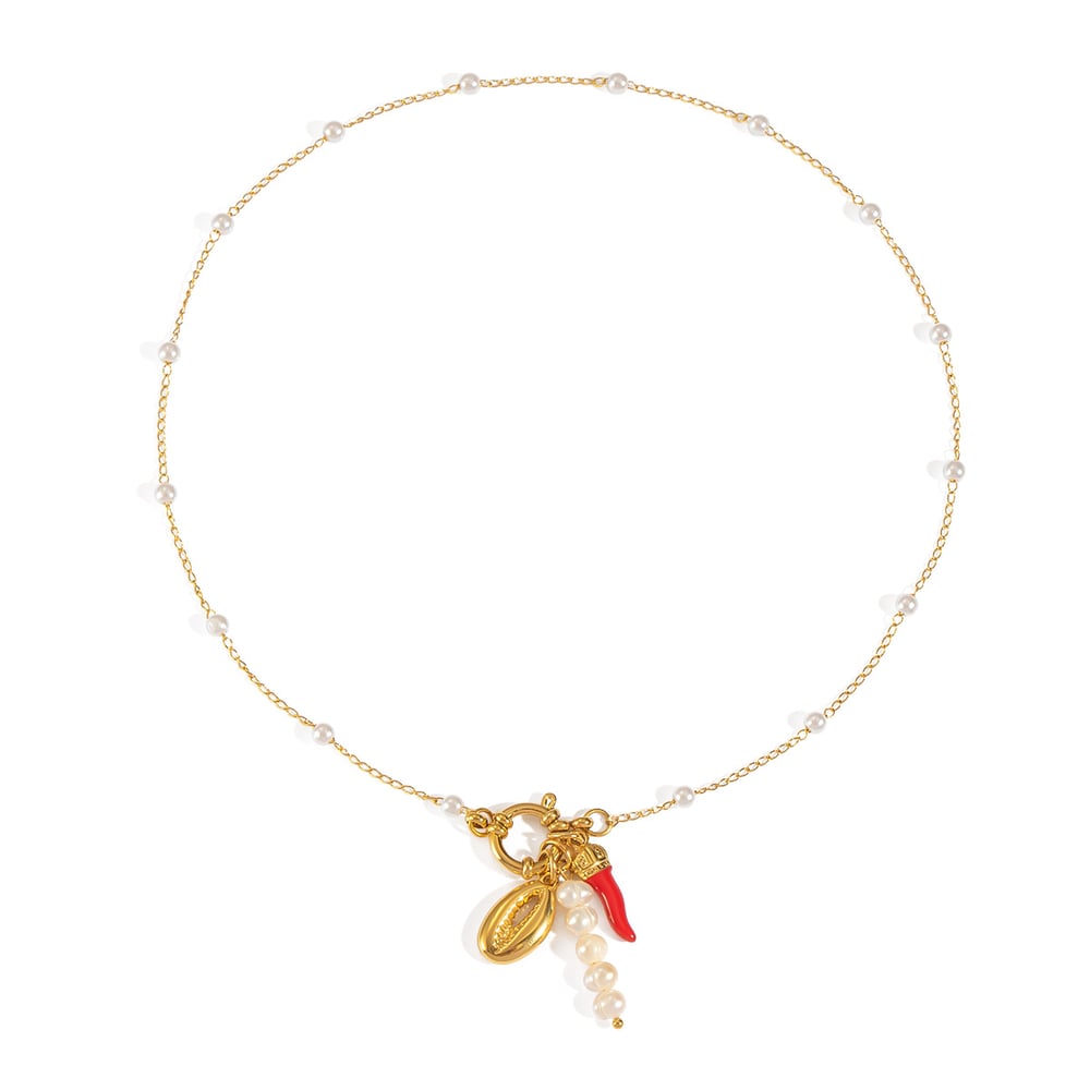 1 Piece Chili Charm Stainless Steel Gold Color Pendant Necklace h5Picture5