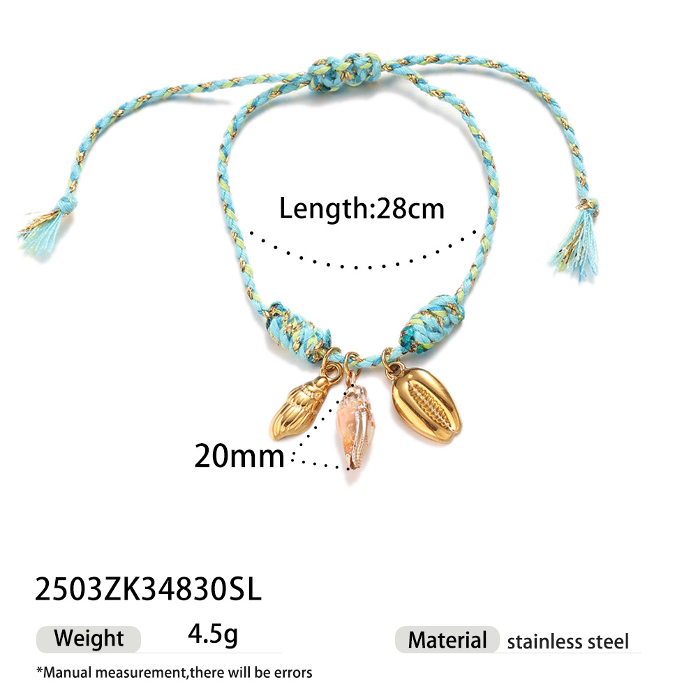 1 Adet Oceanic Paslanmaz Çelik Altın Renkli Charm Bileklik