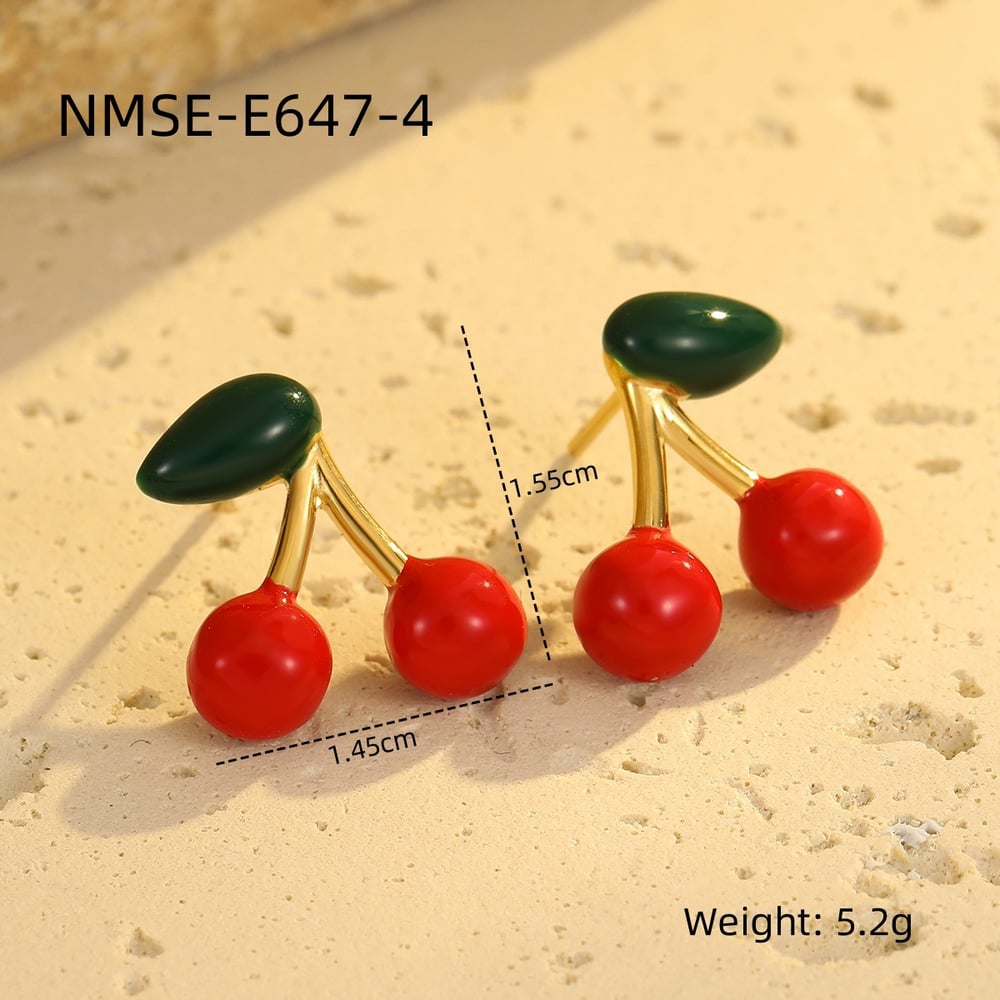 1 Paar einfache Serie süße Pflanze Edelstahl Gold Farbe Damen Ohrstecker 
