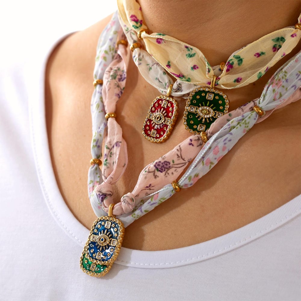 1 Piece Luxurious Series Classic Geometric Stainless Steel Scarves Women's Pendant Necklaces h5Picture4