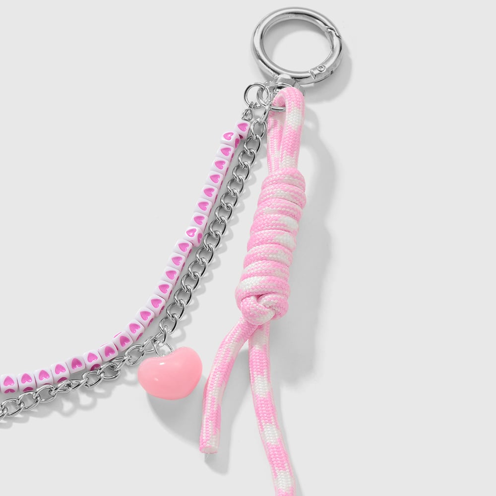 1 Piece Beaded Acrylic Heart Bag Charms h5Picture5