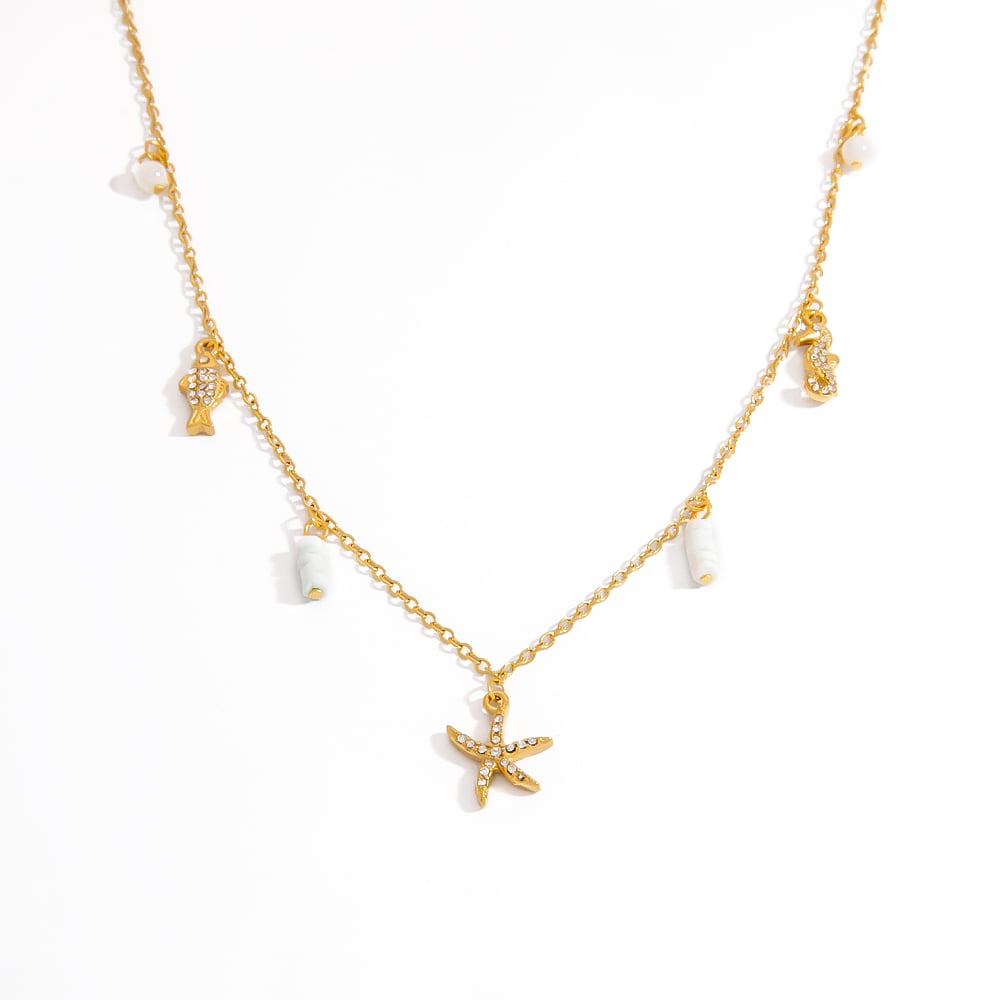 Natural Turtle Stainless Steel   Gold Color  Women's Pendant Necklaces
