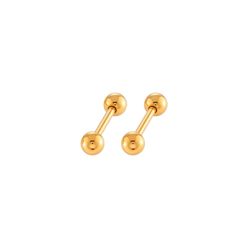 1 Pair Simple Spherosome Stainless Steel Gold Color Women's Piercings Earrings h5Picture6