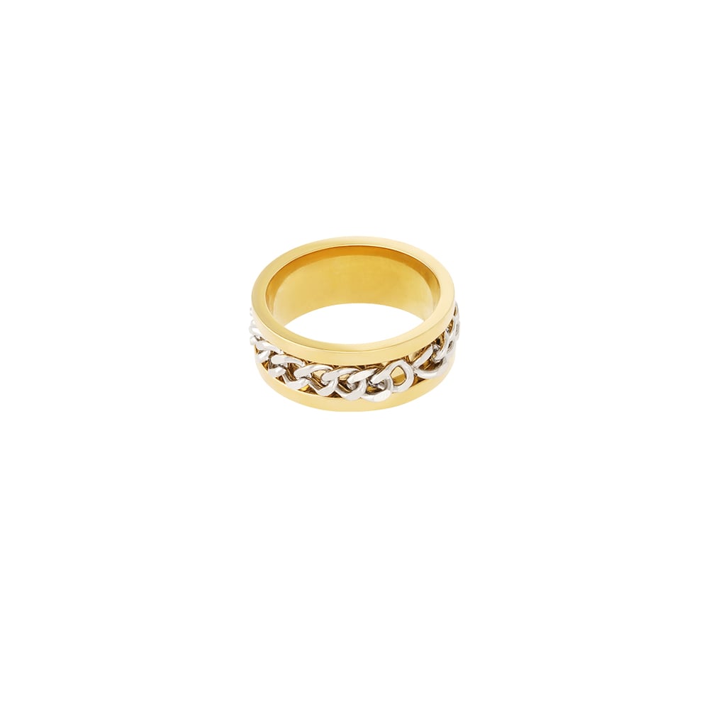 1 Piece Luxurious Series Classic Geometric Stainless Steel   Gold Color  Statement Rings