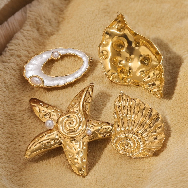 1 Piece Exquisite Marine Organism Stainless Steel Gold Color Women's Pendants Picture2