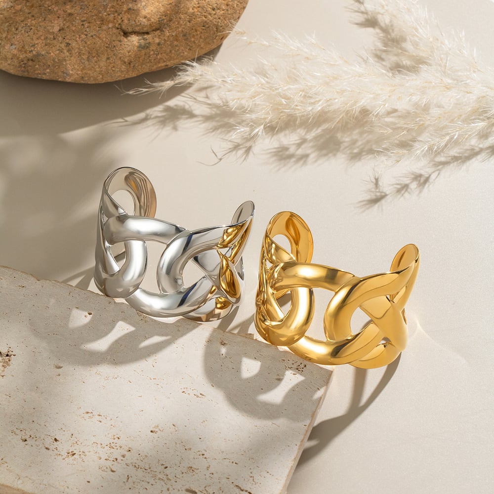 1 Piece Stainless Steel Gold Color Cuff Bracelet h5Picture4