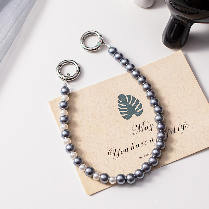 1 Adet Modern Serisi Gümüş Boncuklu Alüminyum Telefon Kayışı