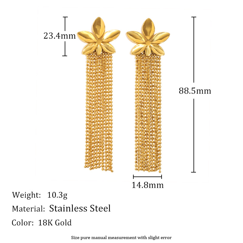 1 Pair Flower Tassels Women's Dangle Earrings h5Picture4