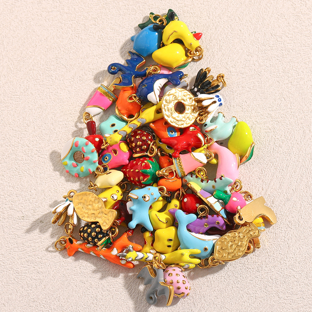 Schattige mini dieren DIY roestvrijstalen hanger h5Afbeelding2