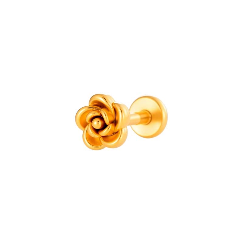 1 Piece Stainless Steel Gold Color Piercings Earring