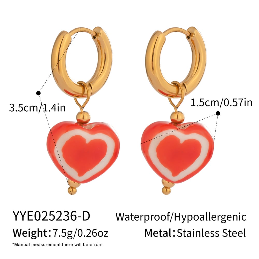 1 Pair Flower Heart Drop Earrings 