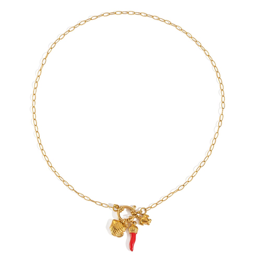 1 Piece Chill Charm Stainless Steel  Gold Color Pendant Necklace h5Picture5