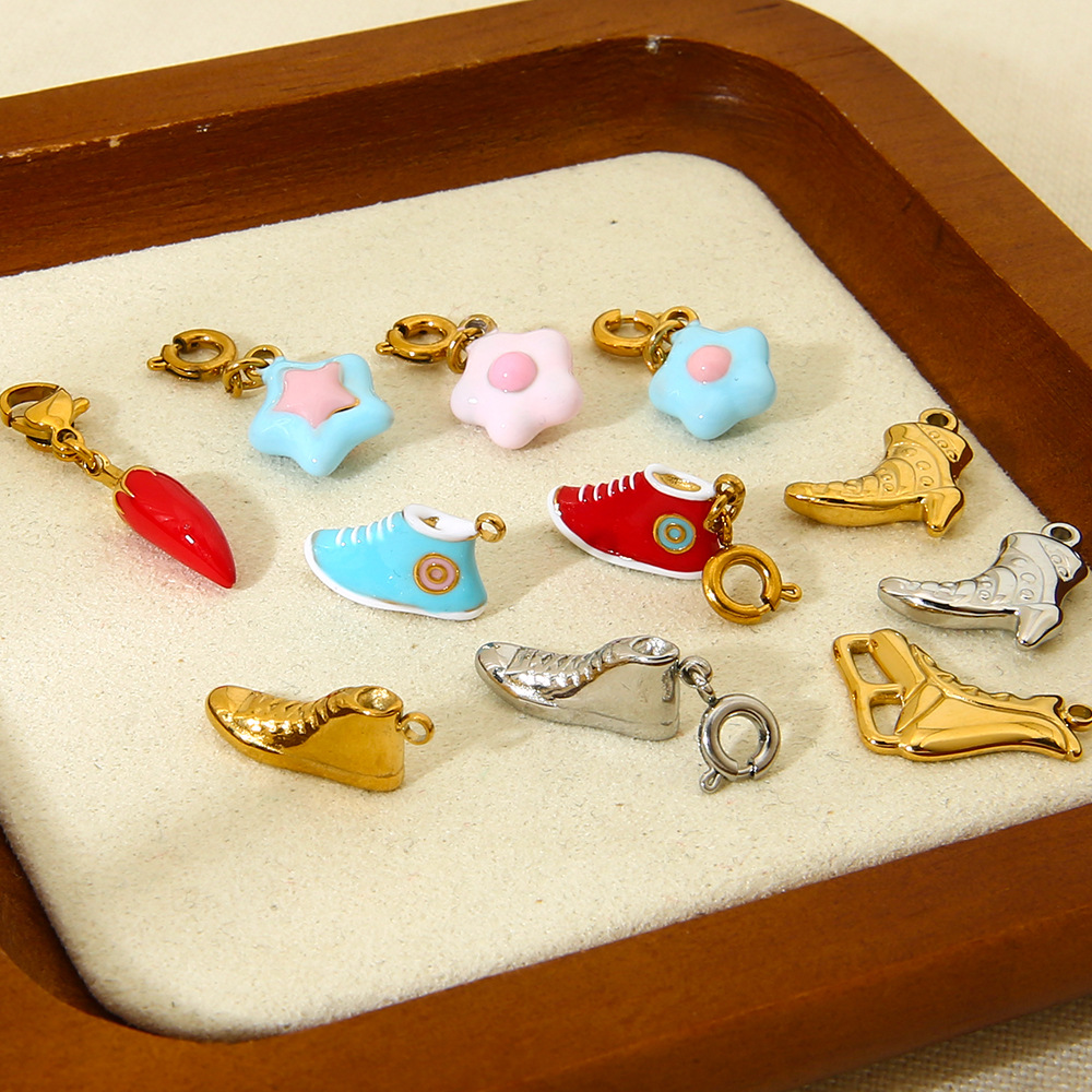 1 Pair Simple Series Daily Star Stainless Steel   Gold Color  Unisex Pendants Picture4