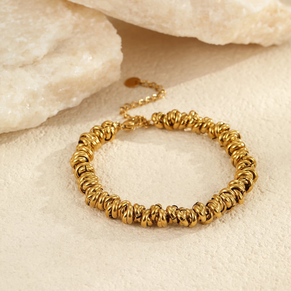 Casual Geometric Stainless Steel  Gold Color Women's Chain Bracelets h5Picture3