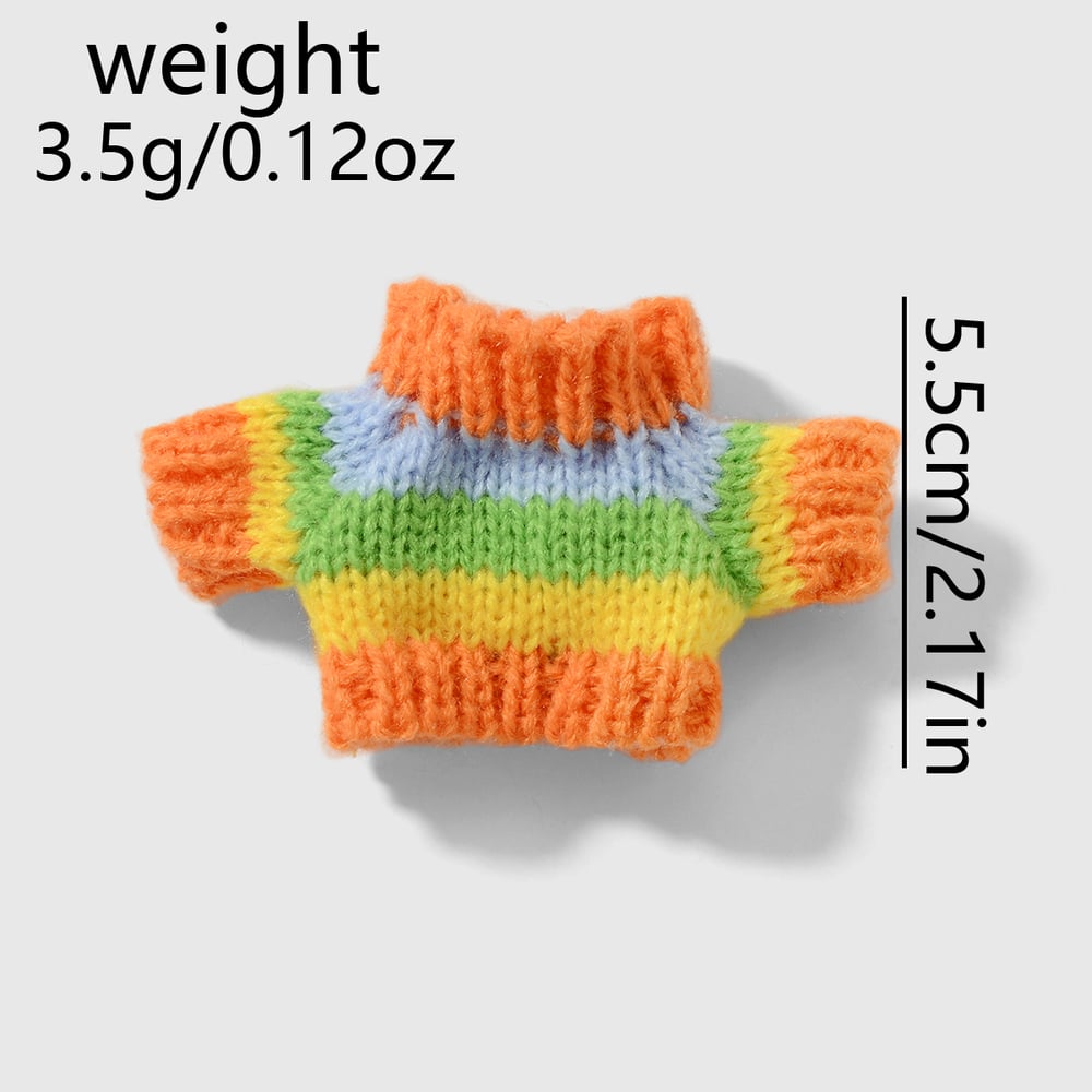 1 pieza linda ropa de suéter de muñeca a rayas h5Imagen2