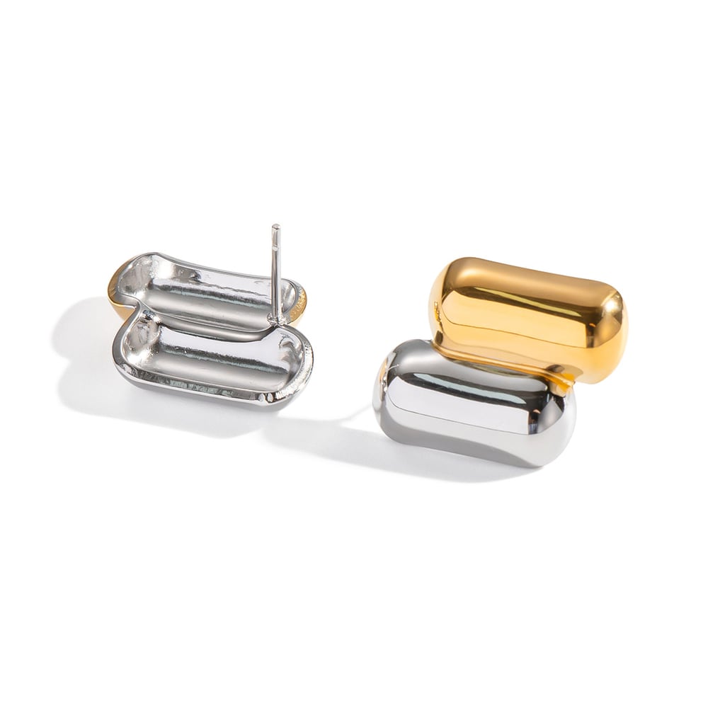 1 Çift Paslanmaz Çelik Karışık Renkli Küpe Resim5