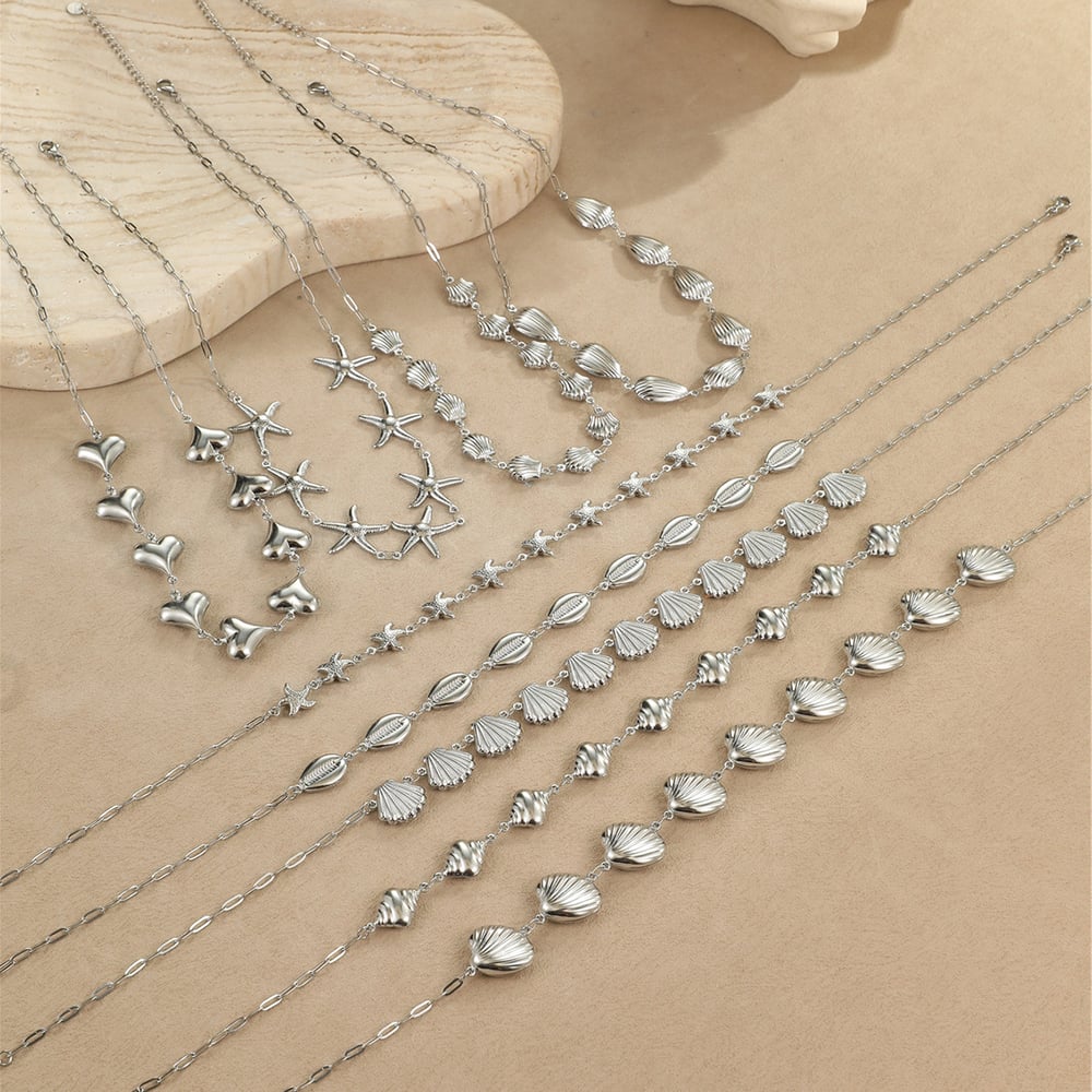 1 Paar Damen-Halsketten mit Anhänger aus Edelstahl der Romantic Series Vacation Turtle h5Bild2