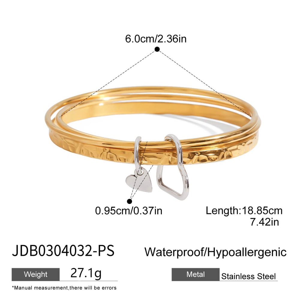 1 Piece Classic Gold&Silver Color Stainless Steel Gold Color Women's Bangles h5Picture2