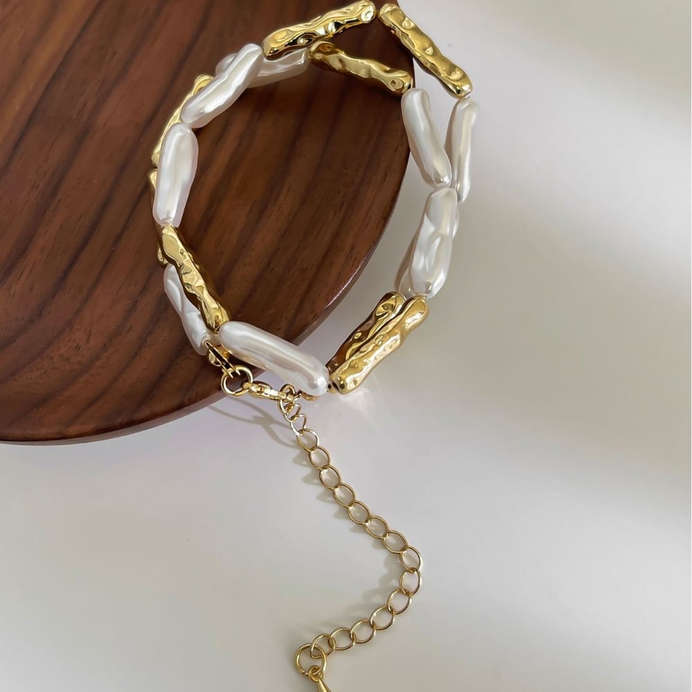 Collana di perline color rame e oro, 1 pezzo Immagine5