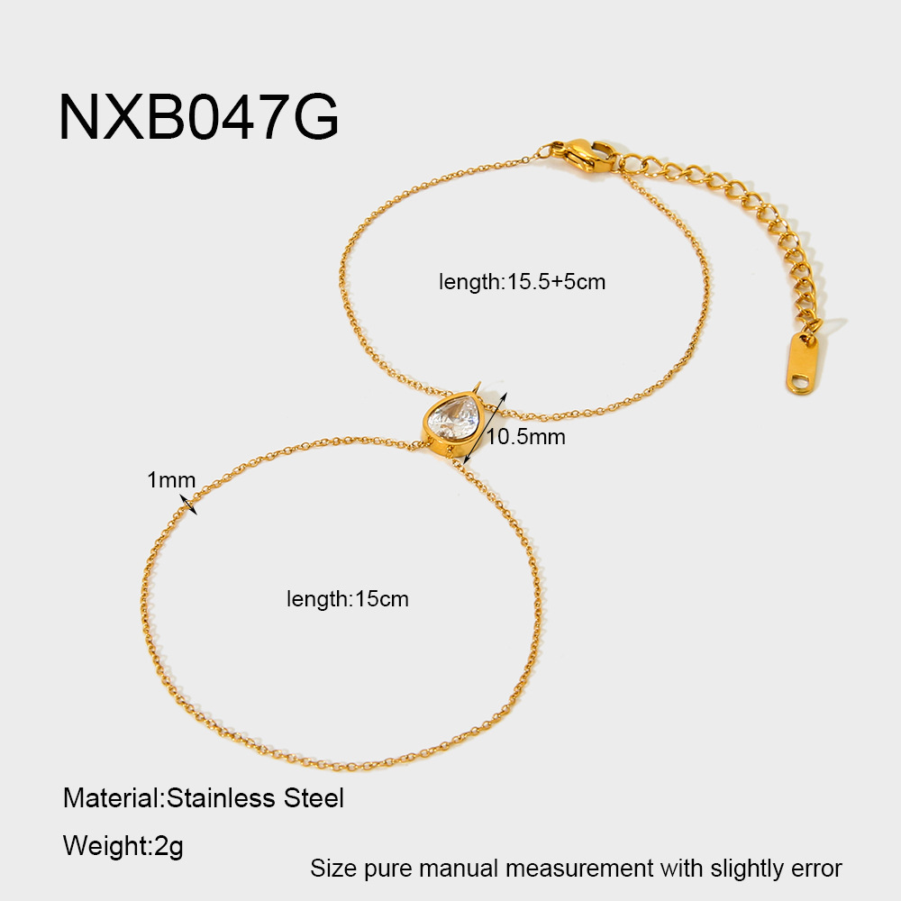 Simple Daily Stainless Steel Women's Chain Bracelets 