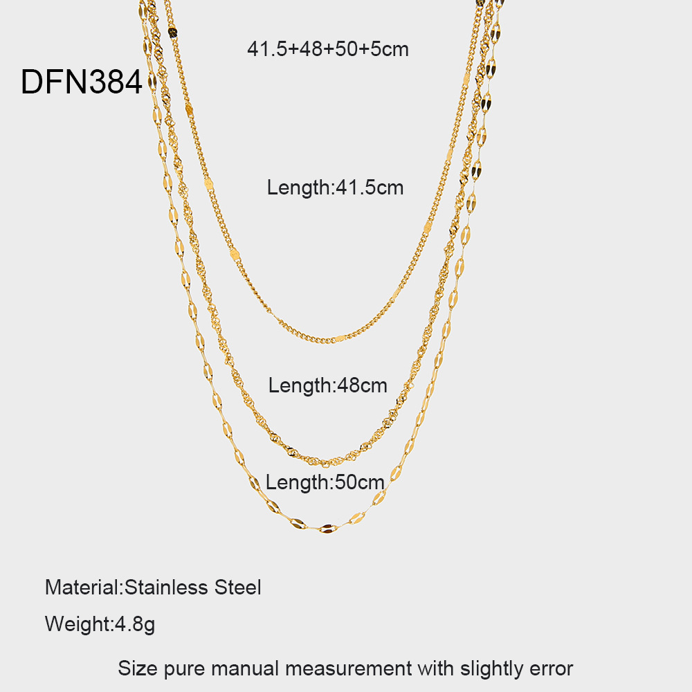 Simple Series Daily Chain Stainless Steel Women's Layered Necklaces