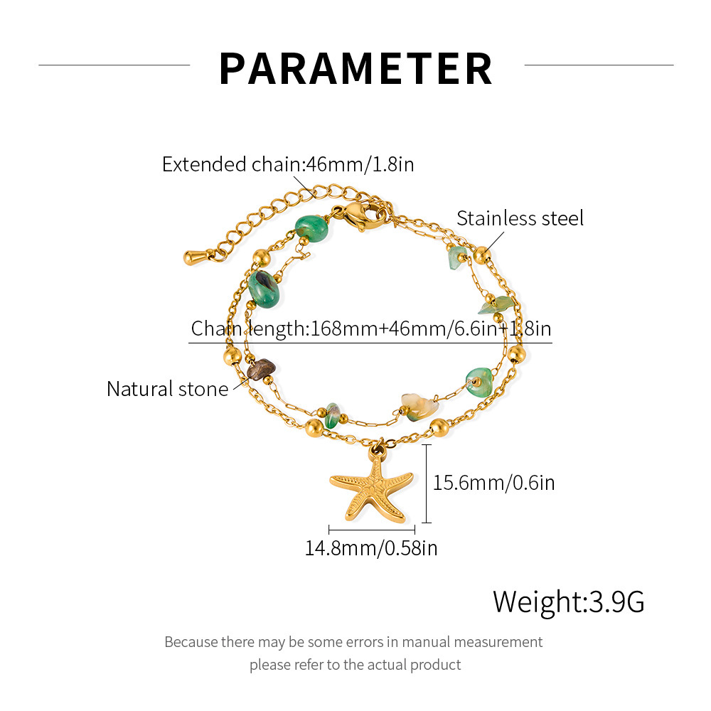 Braccialetti con ciondoli da donna in acciaio inossidabile color oro con frutti del giorno, 1 pezzo h5Immagine2