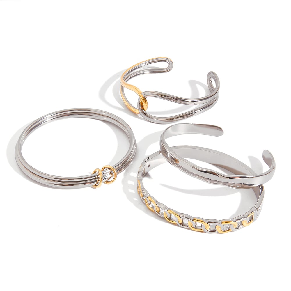 1 Piece Mixed Color Annular Stainless Steel Women's Bangles Picture5