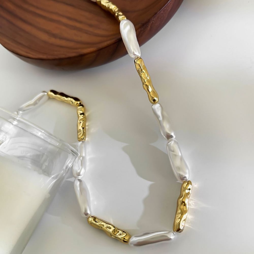 Collana di perline color rame e oro, 1 pezzo Immagine4