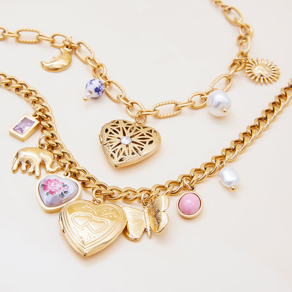 1 Piece Delicte Heart Stainless Steel Gold Color Women's Charm Bracelets Picture8