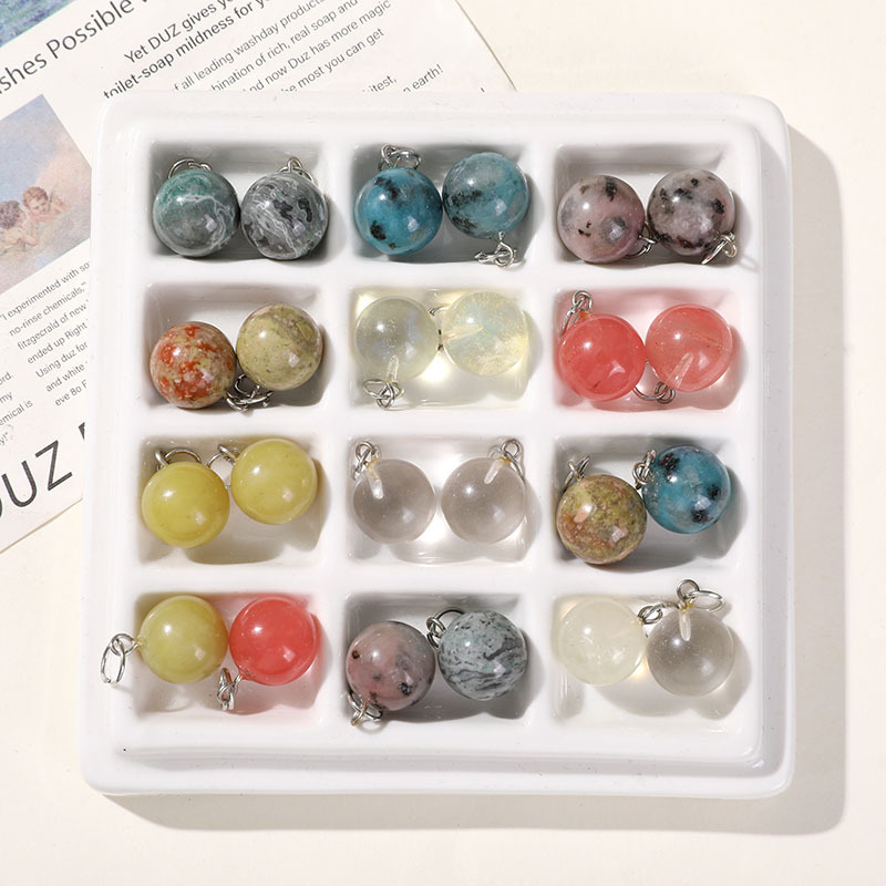 1 Stück Simple Series Einfache, einfarbige Natursteine, Schmuckperlen h5Bild2