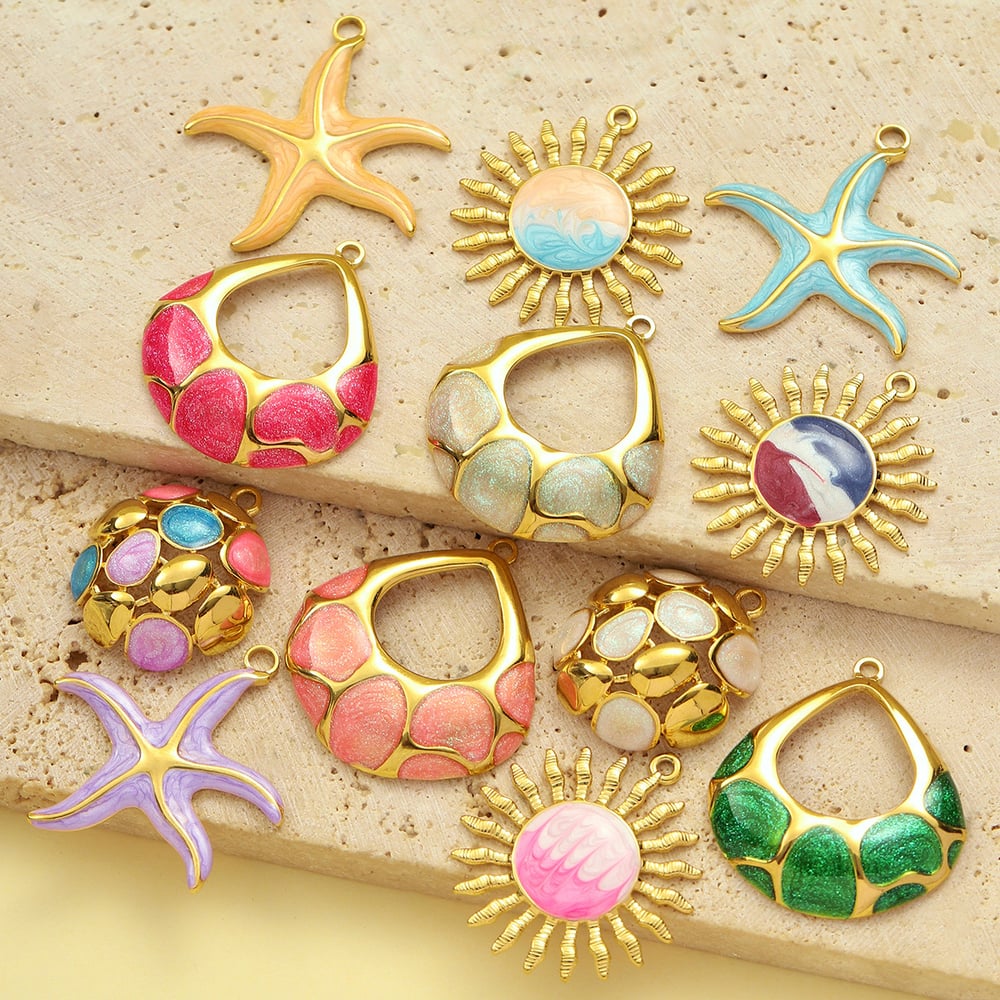 1 Piece Daily Sun Stainless Steel Gold Color Women's Pendants Picture3