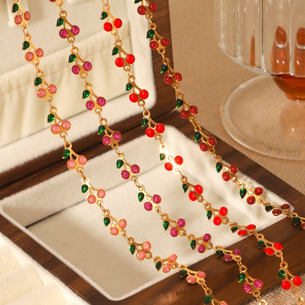 Sweet Plant Stainless Steel  Gold Color  Women's Chain Necklaces h5Picture5
