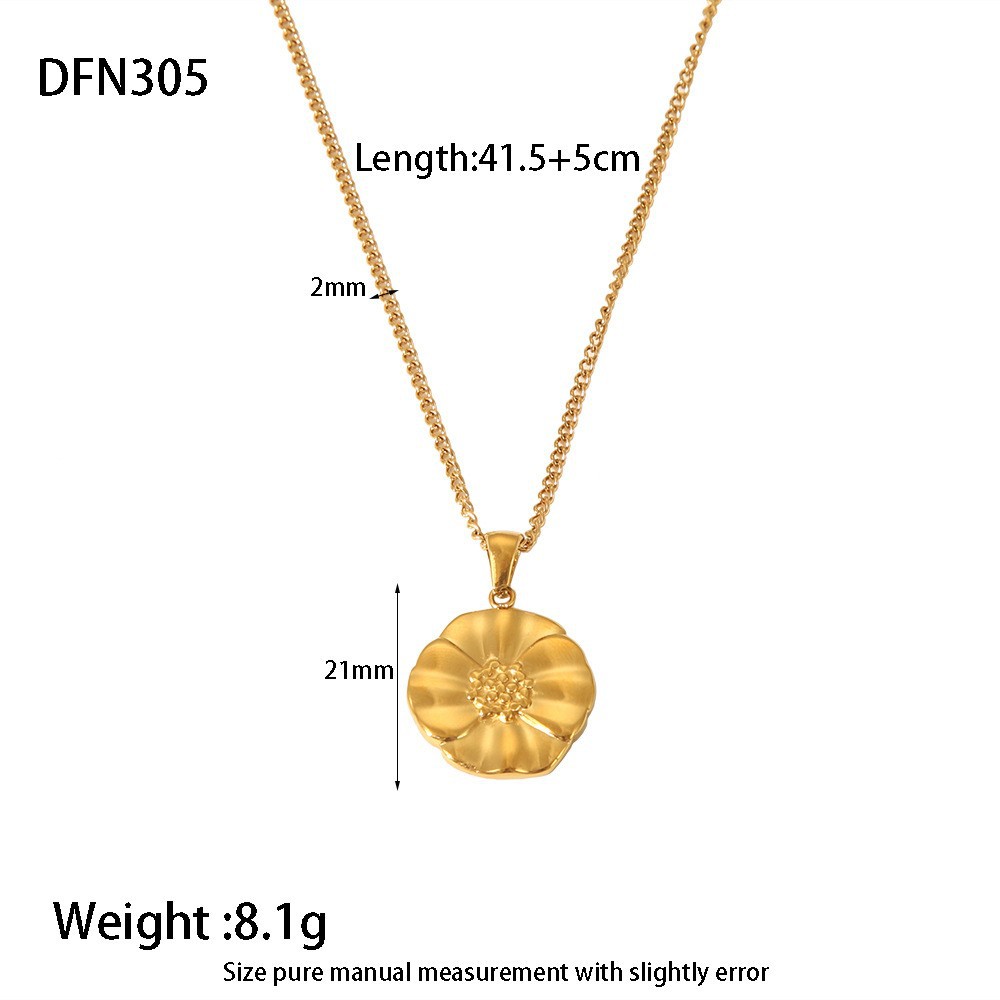Colliers pendentifs pour femmes en acier inoxydable couleur or avec chaîne quotidienne