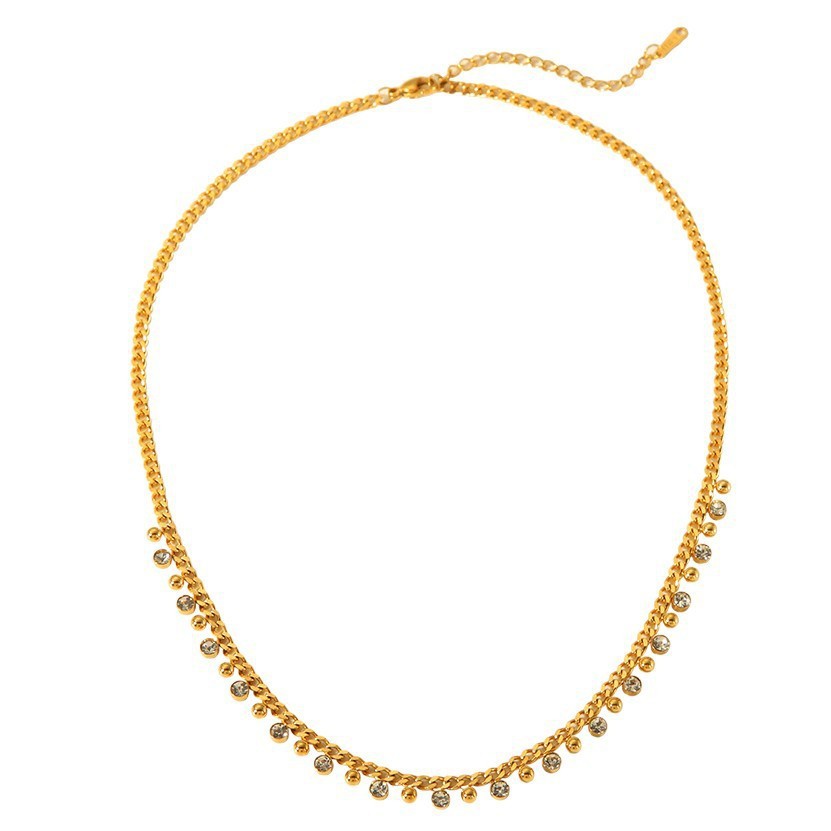 Colliers pendentifs pour femmes en acier inoxydable couleur or avec chaîne quotidienne h5Image5