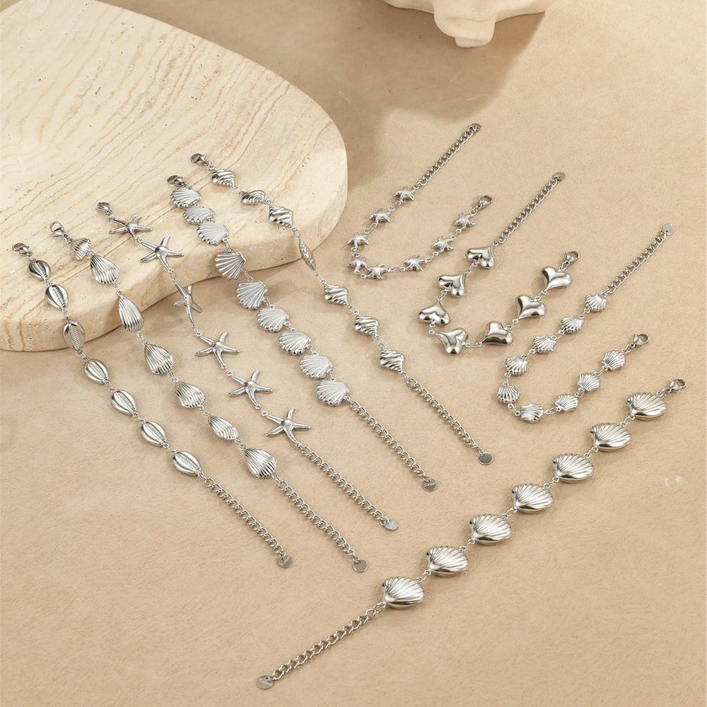 1 Paar romantische Serie Urlaub Schildkröte Edelstahl Gold Farbe Damen Kette Armbänder h5Bild3