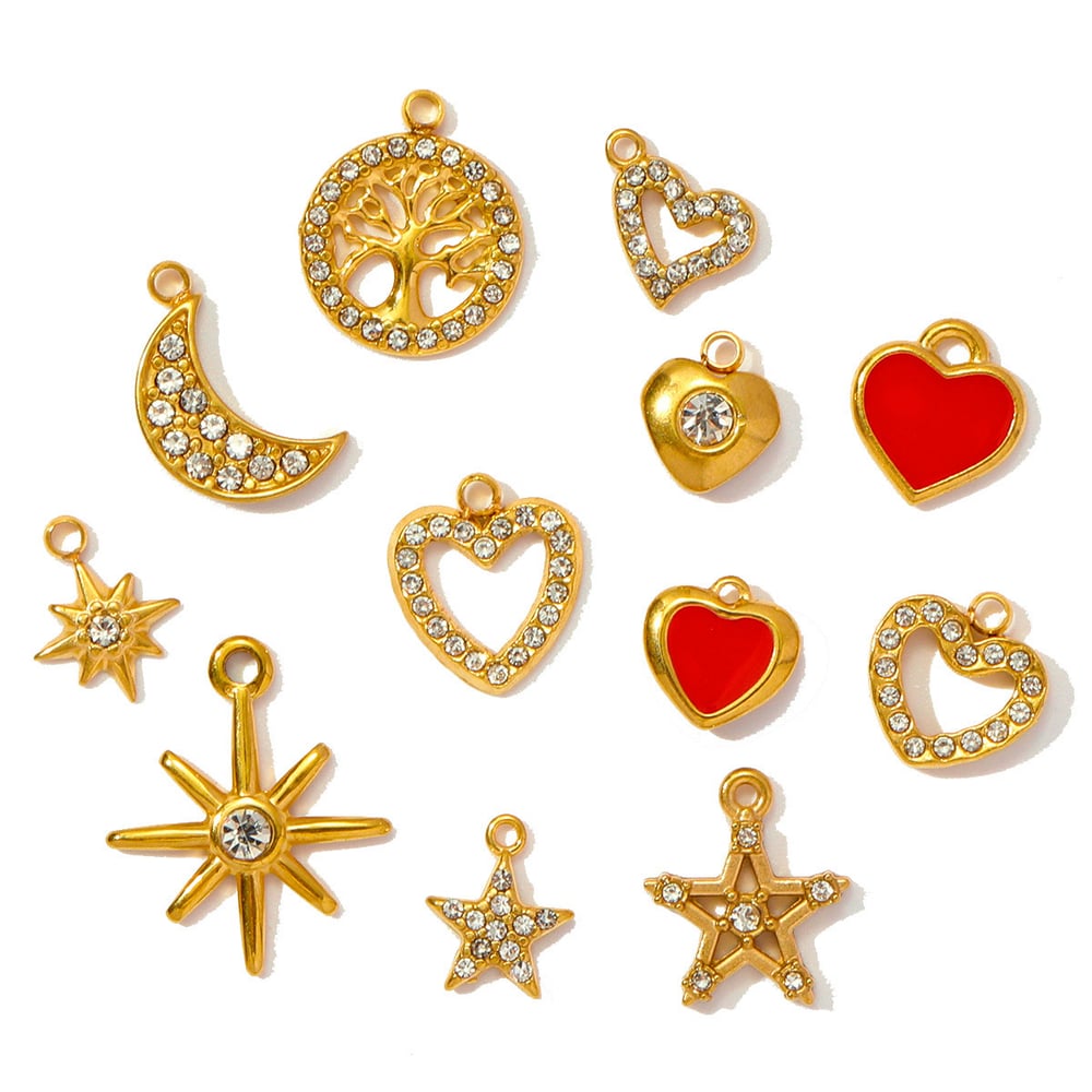 1 Stück Simple Series DIY Stern Edelstahl Goldfarben Damenanhänger h5Bild3