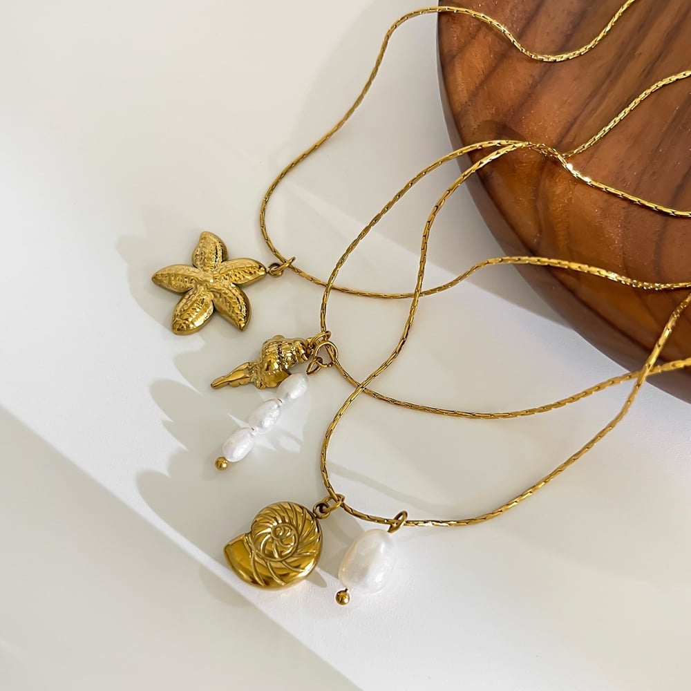 1 Piece Oceanic Stainless Steel Gold Color Pendant Necklace h5Picture4
