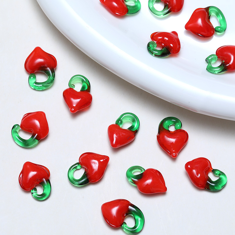 1 Stück Simple Series Einfache Herz Glasschmuckperlen h5Bild3