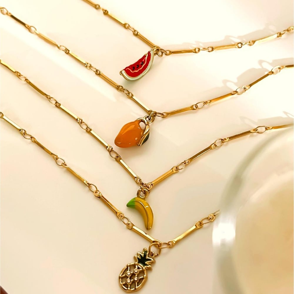 1 Piece Fruit Stainless Steel Gold Color Pendant Necklace h5Picture4