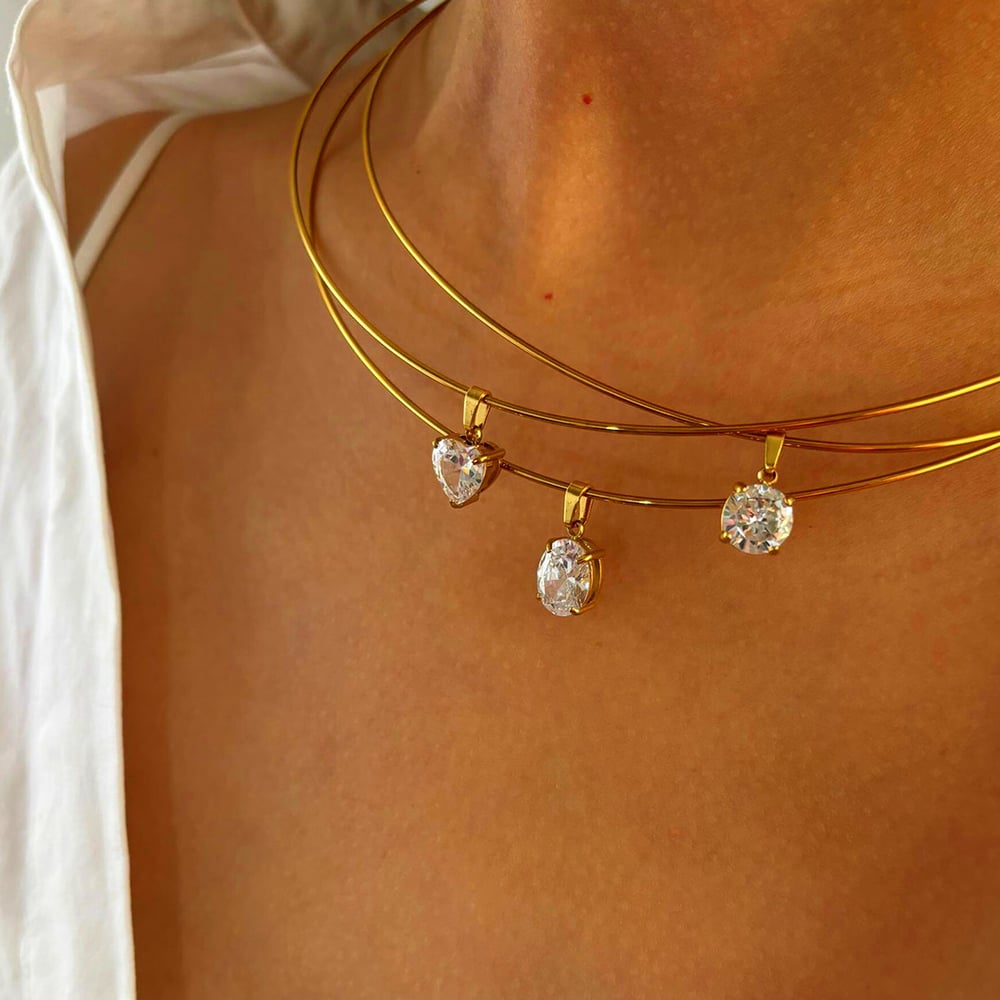 1 Piece Simple Stainless Steel Gold Color Pendant Necklace h5Picture2