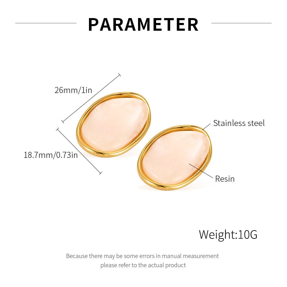 1 Paar Simple Series Tägliche geometrische Edelstahl Gold Farbe Damen Ohrring Sets Bild2