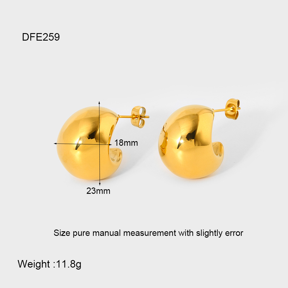 1 Pair Simple Series Daily Geometric Stainless Steel  Women's Stud Earrings