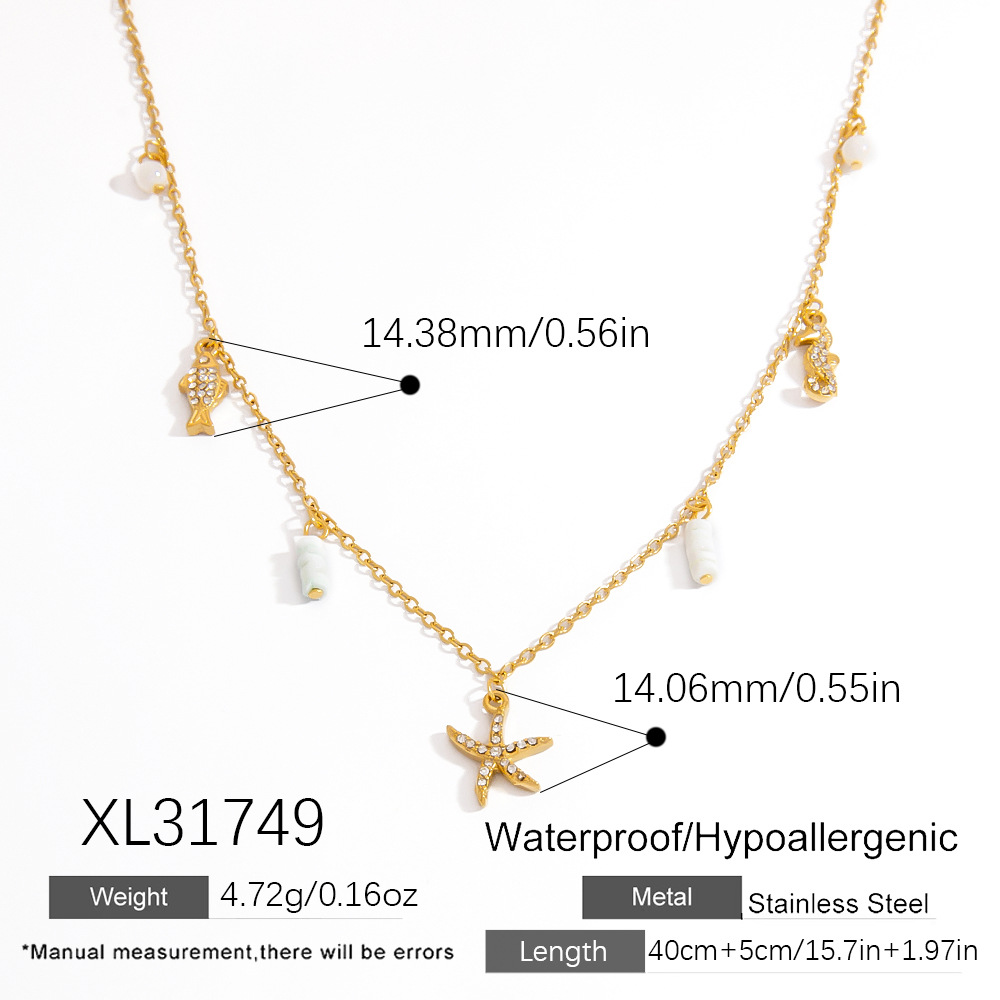 Natural Turtle Stainless Steel   Gold Color  Women's Pendant Necklaces h5Picture2
