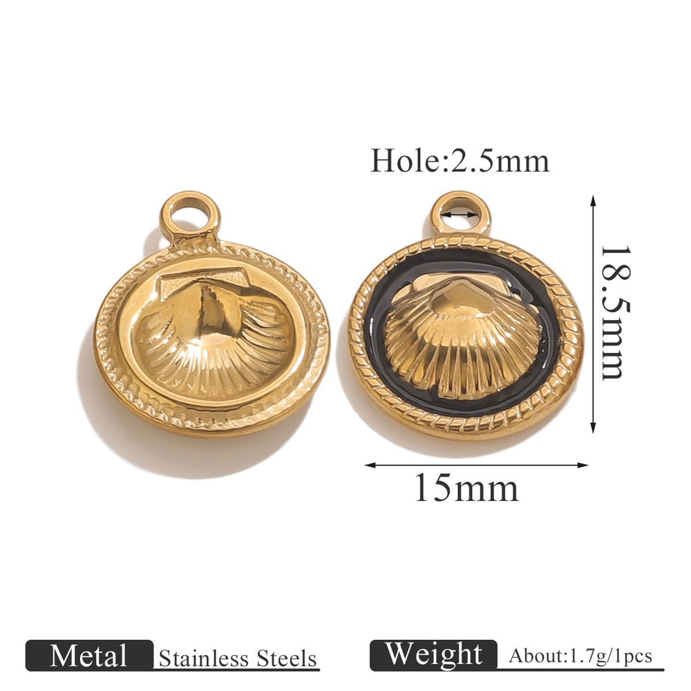 1 Piece DIY Shell Stainless Steel Women's Pendants 