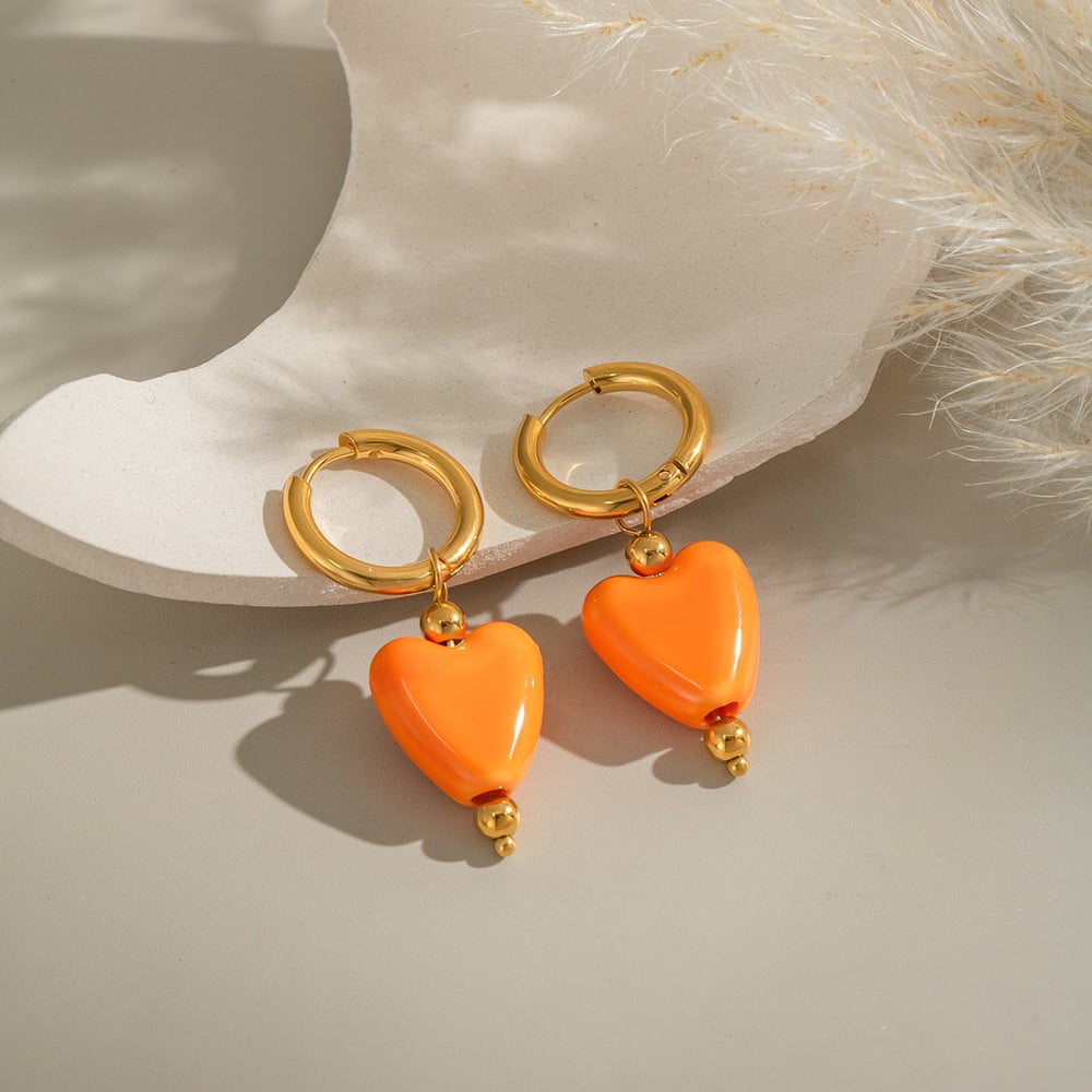 1 Pair Sweet Heart Drop Earrings h5Picture4