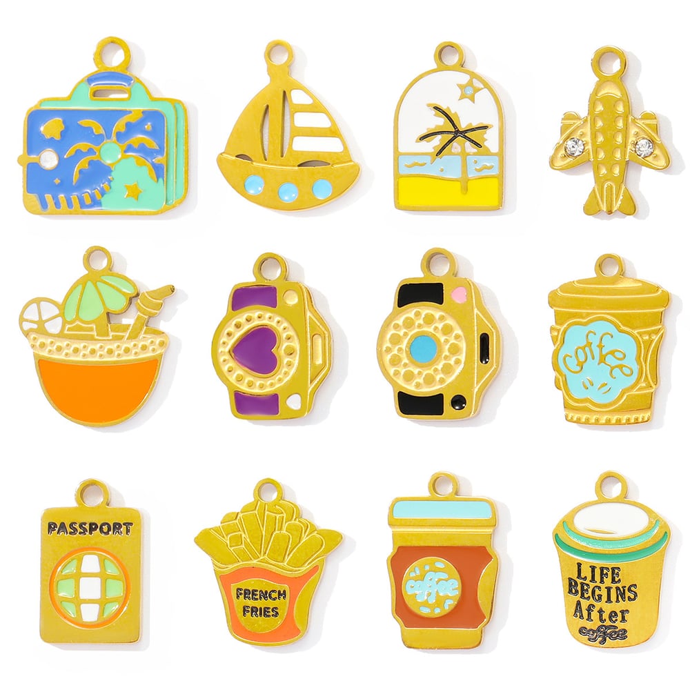 1 Piece Simple Series DIY Foods Stainless Steel Gold Color Women's Pendants Picture5